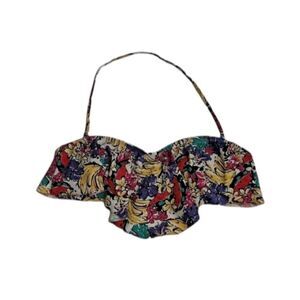 BP Under Cover Halter Fruit / Floral Bikini Top Multi Large